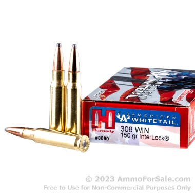 20 Rounds of 150gr SP .308 Win Ammo by Hornady