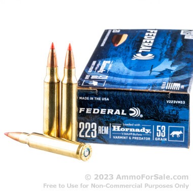 200 Rounds of 53gr V-MAX .223 Ammo by Federal