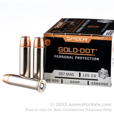 20 Rounds of 125gr JHP .357 Mag Ammo by Speer