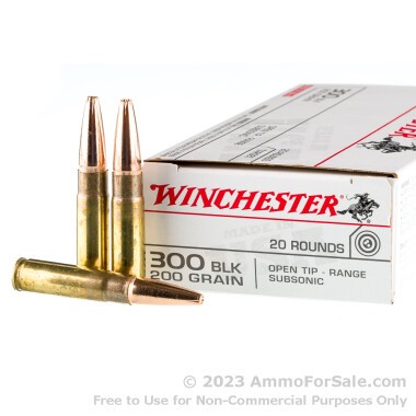 20 Rounds of 200gr Open Tip .300 AAC Blackout Ammo by Winchester