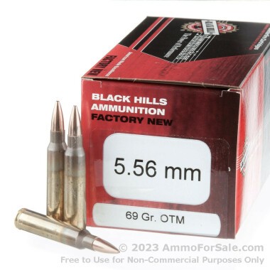 50 Rounds of 69gr OTM 5.56x45 Ammo by Black Hills Ammunition
