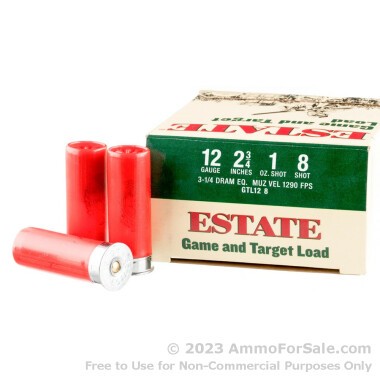250 Rounds of 1 ounce #8 shot 12ga Ammo by Estate Cartridge