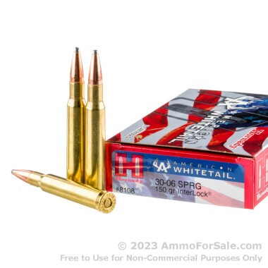 20 Rounds of 150gr SP 30-06 Springfield Ammo by Hornady American Whitetail