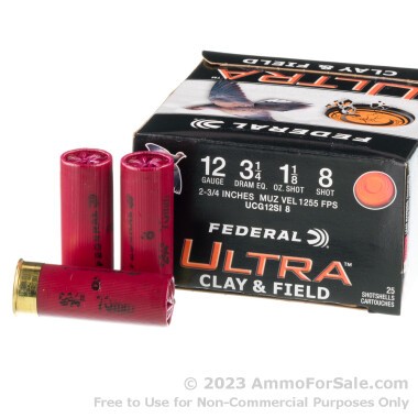 250 Rounds of 1 1/8 ounce #8 shot 12ga Ammo by Federal Ultra