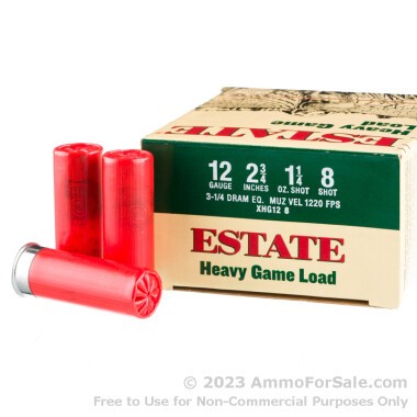 250 Rounds of 1 1/4 ounce #8 shot 12ga Ammo by Estate Cartridge