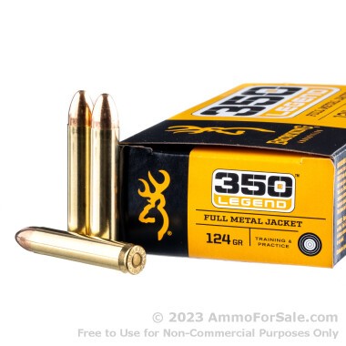 20 Rounds of 124gr FMJ .350 Legend Ammo by Browning