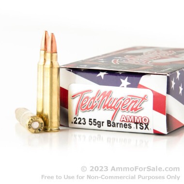 20 Rounds of 55gr TSX .223 Ammo by Ted Nugent Ammo