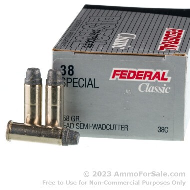 1000 Rounds of 158gr LSWC .38 Spl Ammo by Federal