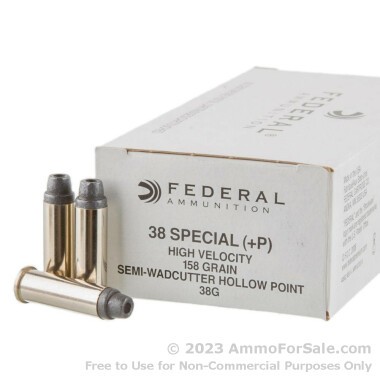 50 Rounds of 158gr LSWCHP .38 Spl + P Ammo by Magtech