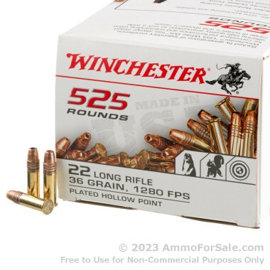 525 Rounds of 36gr CPHP .22 LR Ammo by Winchester