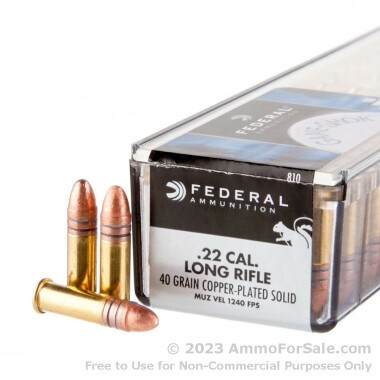 100 Rounds of 40gr LRN .22 LR Ammo by Federal