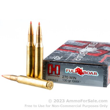 20 Rounds of 130gr GMX .270 Win Ammo by Hornady