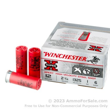 25 Rounds of 1 ounce #6 Shot (Steel) 12ga Ammo by Winchester