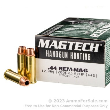 20 Rounds of 200gr SCHP .44 Mag Ammo by Magtech