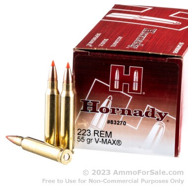50 Rounds of 55gr V-MAX .223 Ammo by Hornady