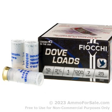 250 Rounds of 1 ounce #7 steel shot 12ga Ammo by Fiocchi