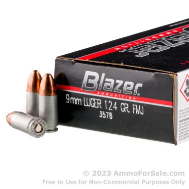 50 Rounds of 124gr FMJ 9mm Ammo by CCI