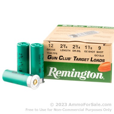 250 Rounds of 1 1/8 ounce #9 shot 12ga Ammo by Remington