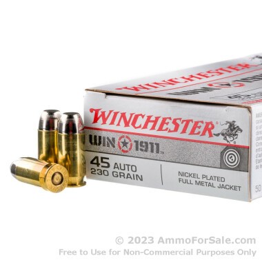 50 Rounds of 230gr FMJ .45 ACP Ammo by Winchester Win 1911