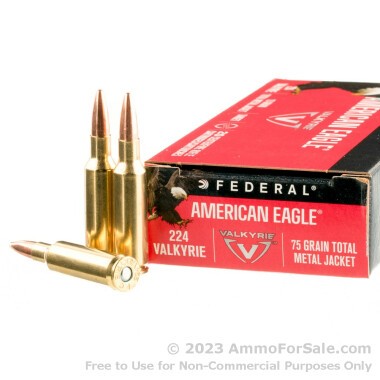 200 Rounds of 75gr TMJ .224 Valk Ammo by Federal