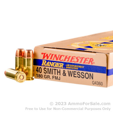 50 Rounds of 180gr FMJ .40 S&W Ammo by Winchester