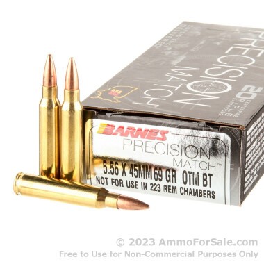 20 Rounds of 69gr OTM 5.56x45 Ammo by Barnes Precision Match