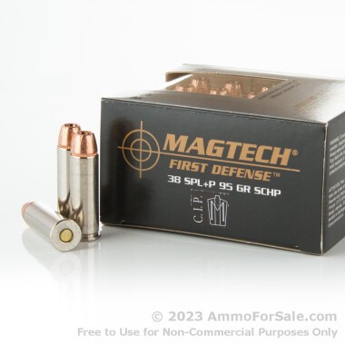 20 Rounds of 95gr +P SCHP .38 Spl Ammo by Magtech First Defense