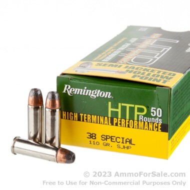 50 Rounds of 110gr SJHP .38 Spl Ammo by Remington HTP