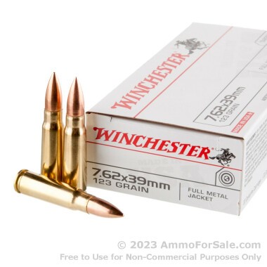20 Rounds of 123gr FMJ 7.62x39mm Ammo by Winchester