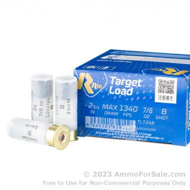 250 Rounds of 7/8 ounce #8 Shot 12ga Ammo by Rio Target Load