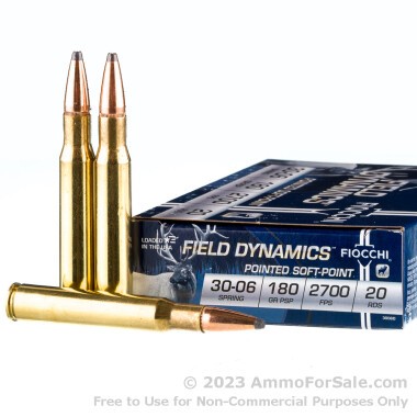 20 Rounds of 180gr PSP 30-06 Springfield Ammo by Fiocchi