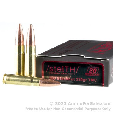 20 Rounds of 220gr TMJ .300 AAC Blackout Ammo by Ammo Inc.