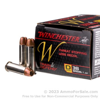 20 Rounds of 130gr JHP .38 Spl Ammo by Winchester Train & Defend