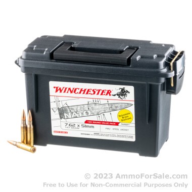 120 Rounds of 147gr FMJ 7.62x51mm NATO Ammo by Winchester