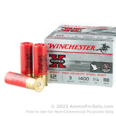 25 Rounds of 1 1/4 ounce BB steel shot 12ga Ammo by Winchester