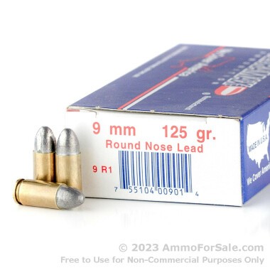 50 Rounds of 125gr LRN 9mm Ammo by Ultramax