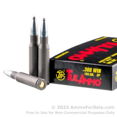 20 Rounds of 165gr SP .308 Win Ammo by Tula