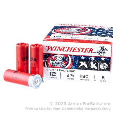 250 Rounds of 1 ounce #8 shot 12 Gauge Ammo by Winchester
