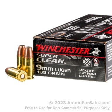50 Rounds of 105gr JSP 9mm Ammo by Winchester Super Clean Non-Toxic