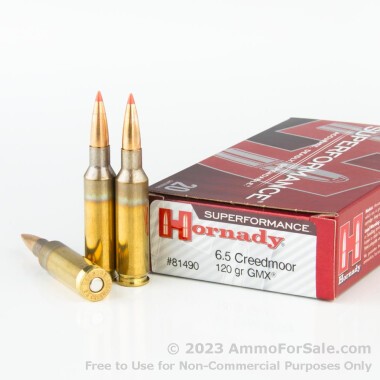 20 Rounds of 120gr GMX 6.5mm Creedmoor Ammo by Hornady