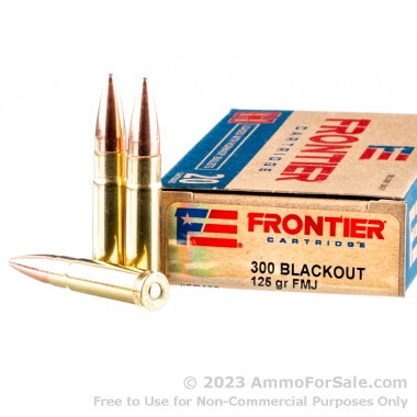 20 Rounds of 125gr FMJ 300 AAC Blackout Ammo by Hornady