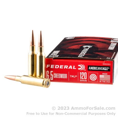 20 Rounds of 120gr TMJ 6.5 Creedmoor Ammo by Federal