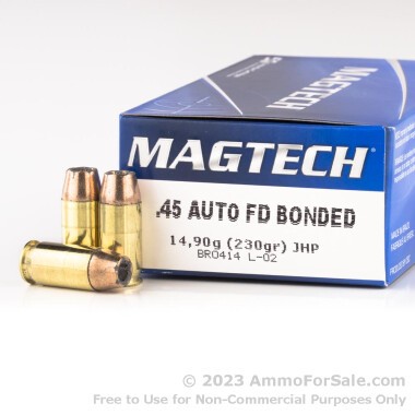 50 Rounds of 230gr JHP .45 ACP Ammo by Magtech