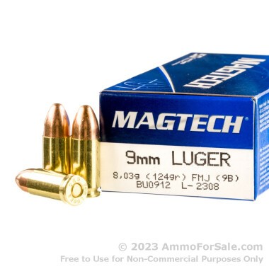 1000 Rounds of 124gr FMC 9mm Ammo by Magtech