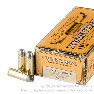 50 Rounds of 200gr RNFP .45 Long-Colt Ammo by Ultramax
