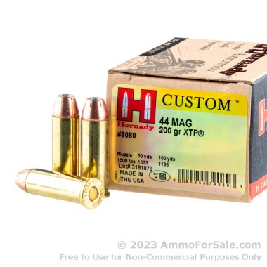 20 Rounds of 200gr JHP .44 Mag Ammo by Hornady