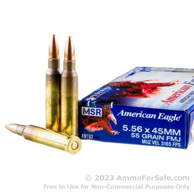 20 Rounds of 55gr FMJBT 5.56x45 Ammo by Federal Am. Eagle