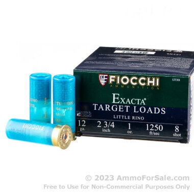 250 Rounds of 1 ounce #8 shot 12ga Ammo by Fiocchi Little Rino