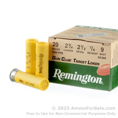 250 Rounds of2-3/4"  7/8 ounce #9 shot 20ga Ammo by Remington