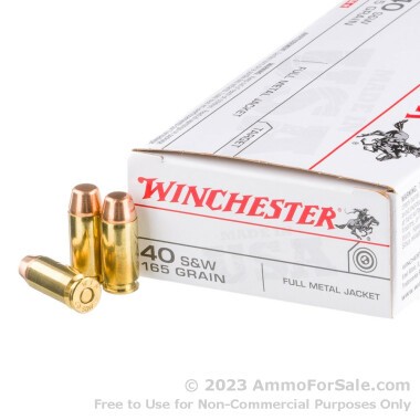 500 Rounds of 165gr FMJ .40 S&W Ammo by Winchester USA